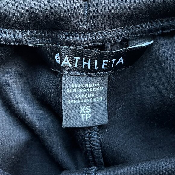 Athleta Wide Leg Sweatpants Black Size XS High Rise Lounge Pants - Picture 2 of 6